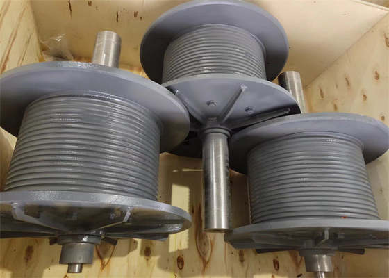 Customized Adjustable Spool Tower Crane Winch / Lebus Grooved Drum With Pre Installed Drum Tianjin