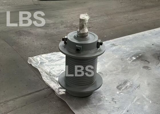 Q235B Steel Drum Flange Mounted Right-hand Spiral Rope Groove Supporting For Small Lifting Winch