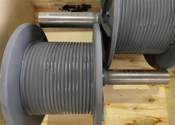 Customized Adjustable Spool Tower Crane Winch / Lebus Grooved Drum With Pre Installed Drum Tianjin