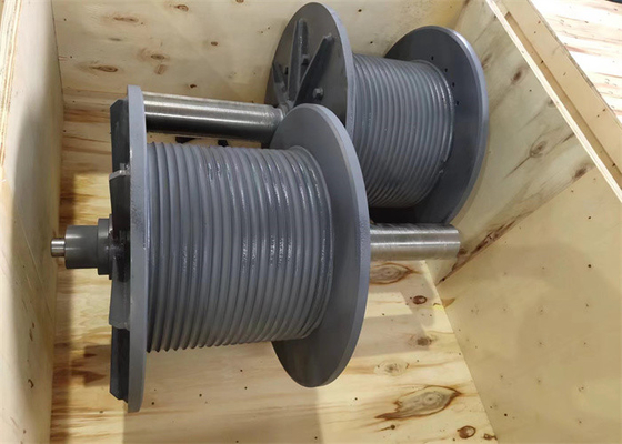 Customized Adjustable Spool Tower Crane Winch / Lebus Grooved Drum With Pre Installed Drum Tianjin