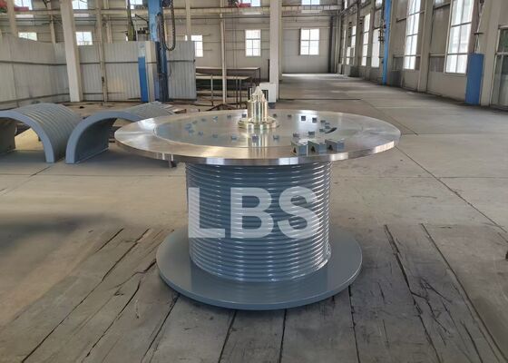 Spiral Rope Groove LBS Grooved Drum Q355D Steel Flange Mounted For Tower Crane