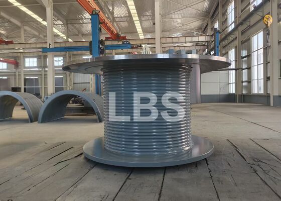 Spiral Rope Groove LBS Grooved Drum Q355D Steel Flange Mounted For Tower Crane